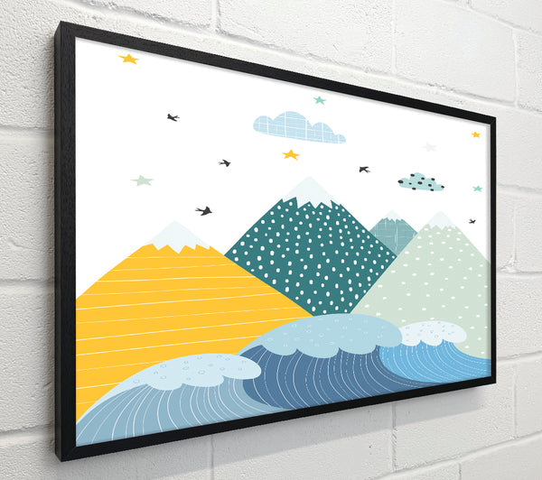 A Trio Of Mountains In The Clouds