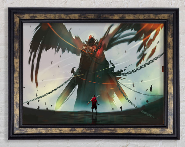 Battling Evil Framed Print