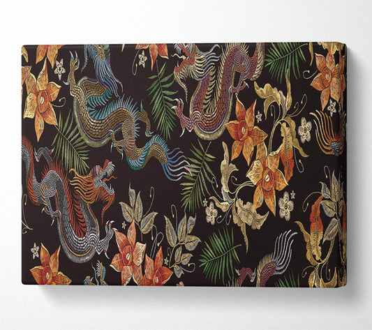 The Chinese Dragon Pattern Canvas Wall Art