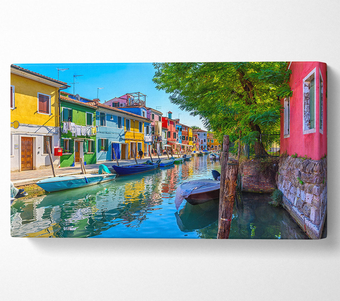  A Canvas Print of The Boats In The Village Canvas Wall Art