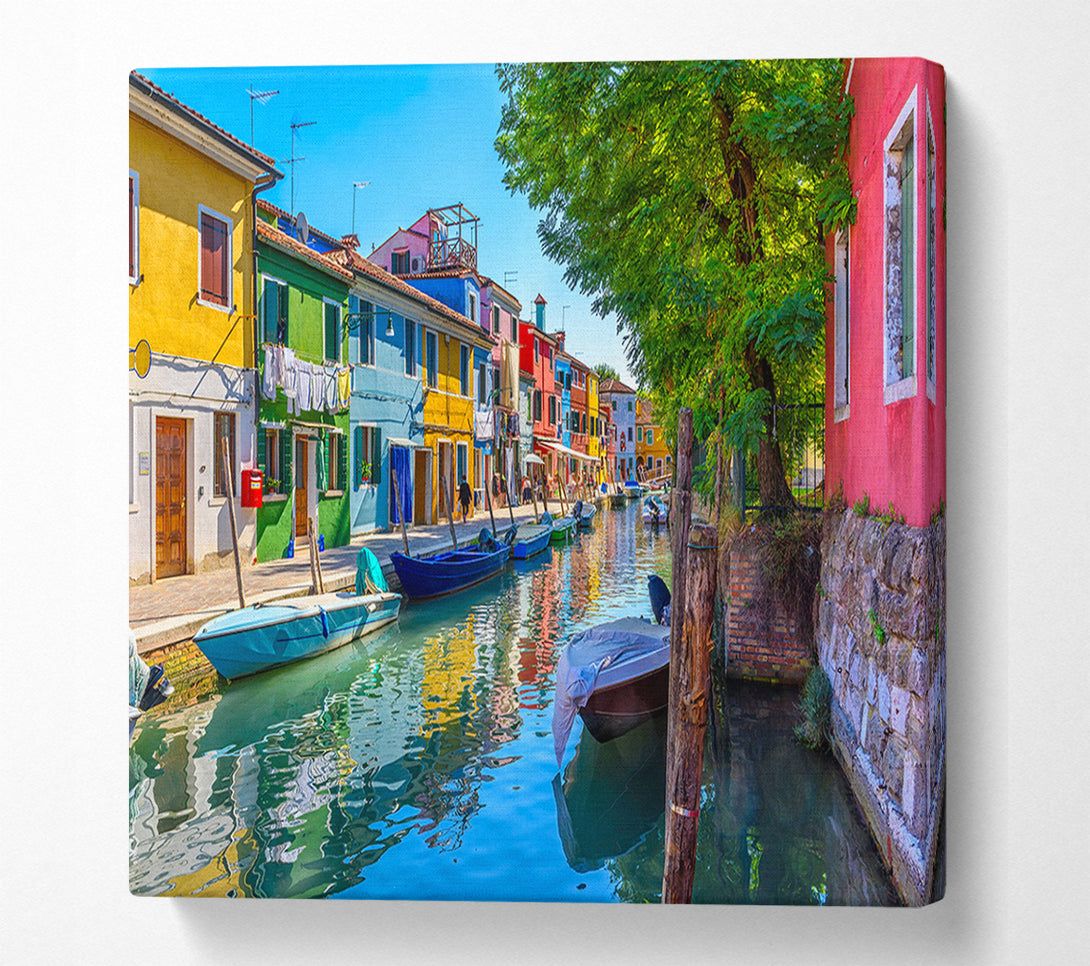  A Canvas Print of The Boats In The Village Canvas Wall Art