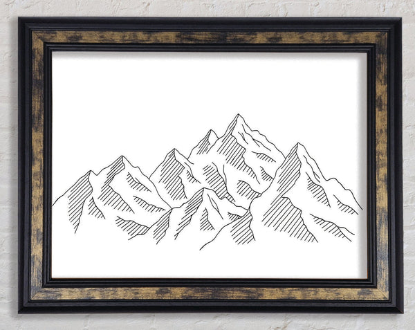 Simple Mountains Framed Print