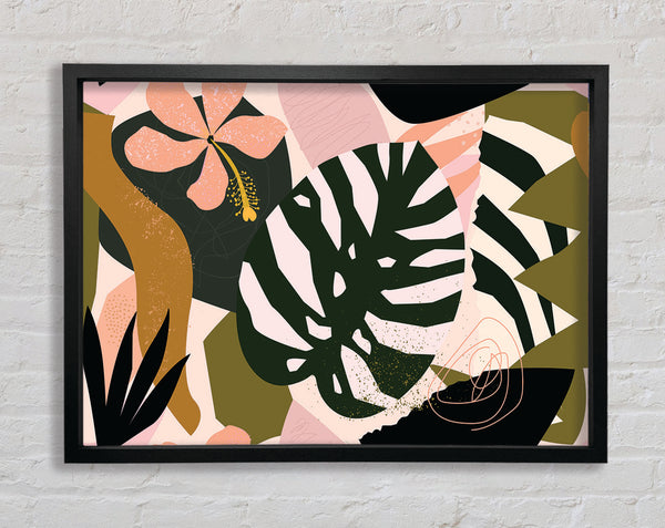 Swiss Cheese Plant Decor Framed Print