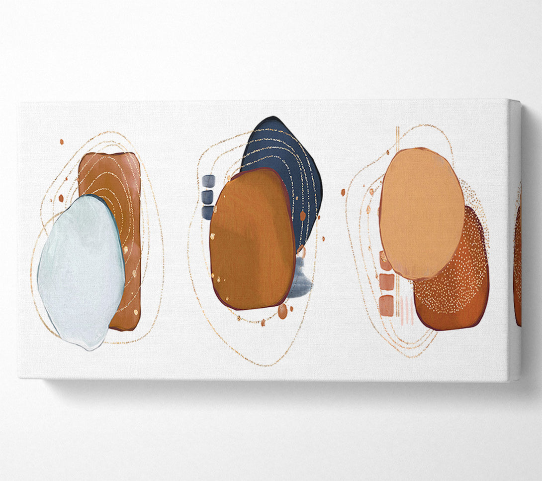  A Canvas Print of Three Art Mid Century Shapes Canvas Wall Art