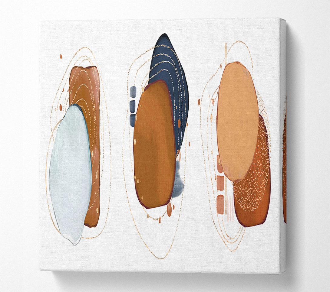  A Canvas Print of Three Art Mid Century Shapes Canvas Wall Art