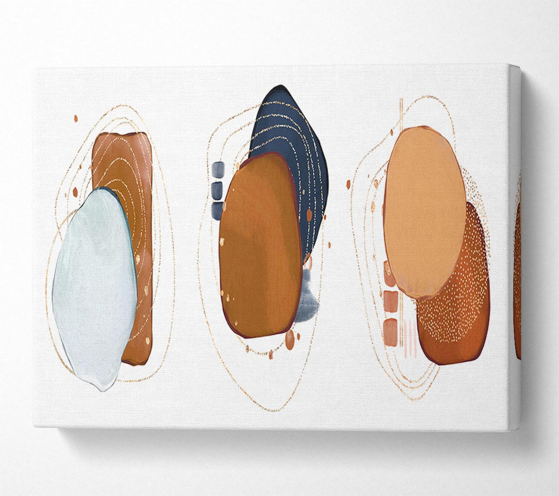  A Canvas Print of Three Art Mid Century Shapes Canvas Wall Art