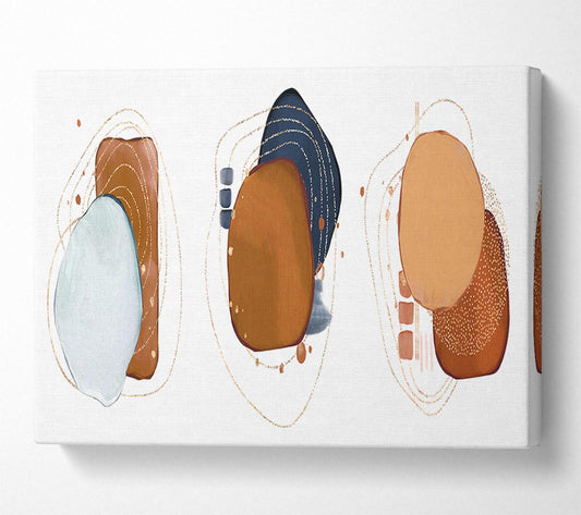 Three Art Mid Century Shapes Canvas Wall Art