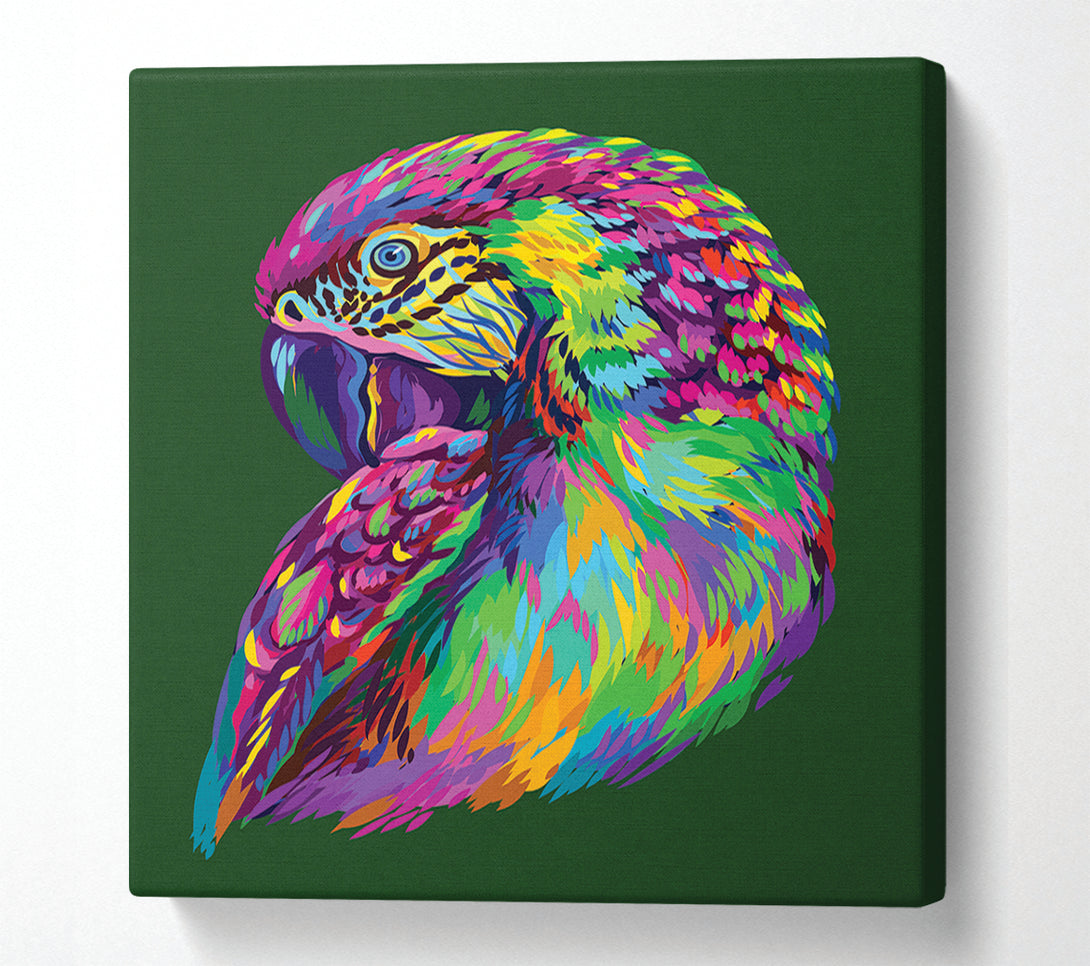 A Canvas Print of The Parrot On Green Canvas Art