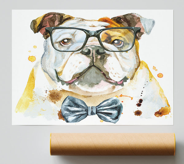 The Bulldog With Glasses Giclee Print
