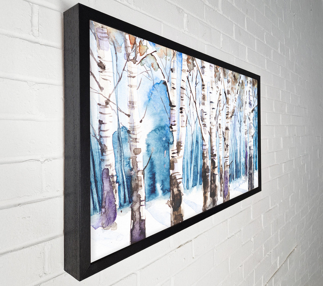  A Canvas Print of The Beautiful Birch Trees In The Snow Canvas Print