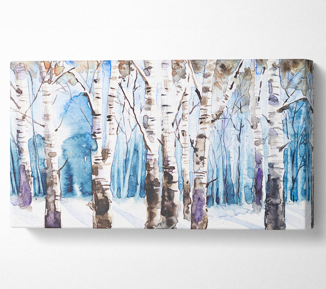  A Canvas Print of The Beautiful Birch Trees In The Snow Canvas Print