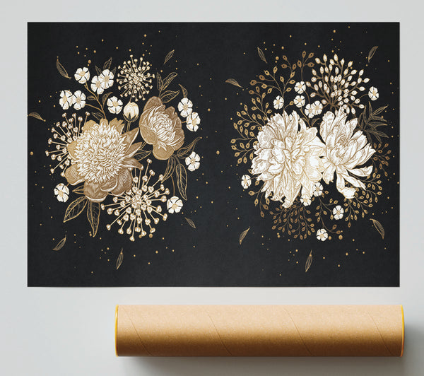 Two Clusters Of Flowers Poster