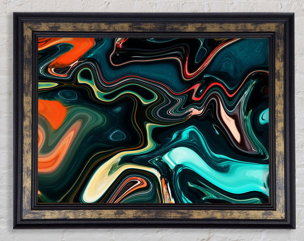 Liquid Metal Vivid Melt Framed Print