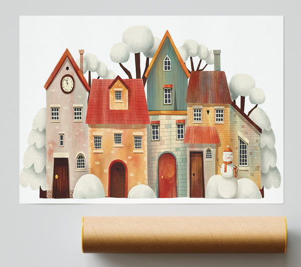 Stack Of Houses Giclee Print
