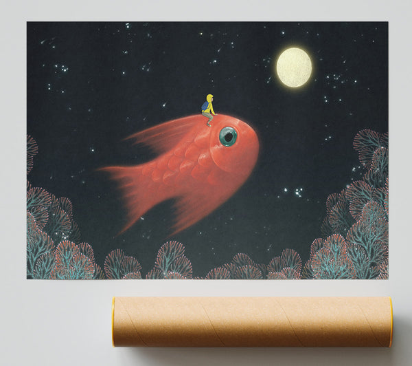 Riding The Goldfish Print