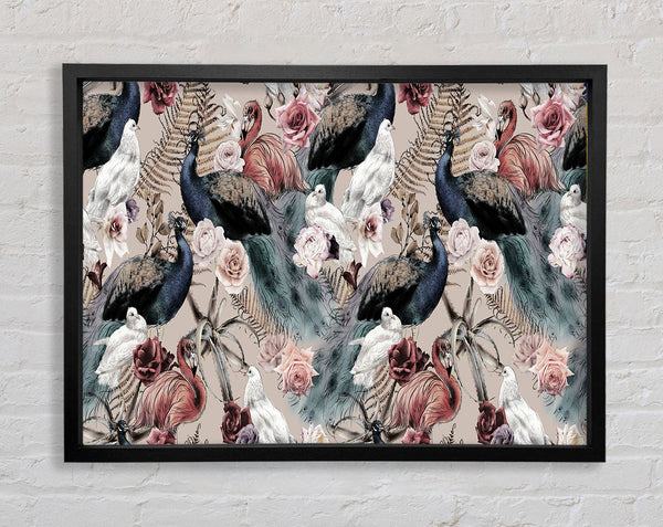 Pfau und Blume Gelassenheit