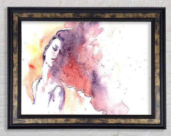 Watercolour Woman Flow Framed Print