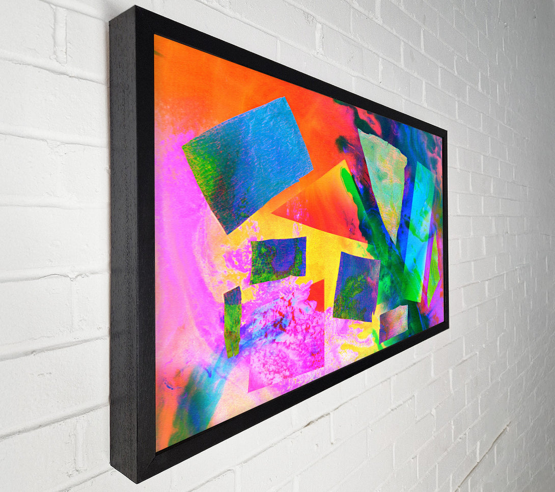  A Canvas Print of Neon Shapes In Paint Canvas Wall Art