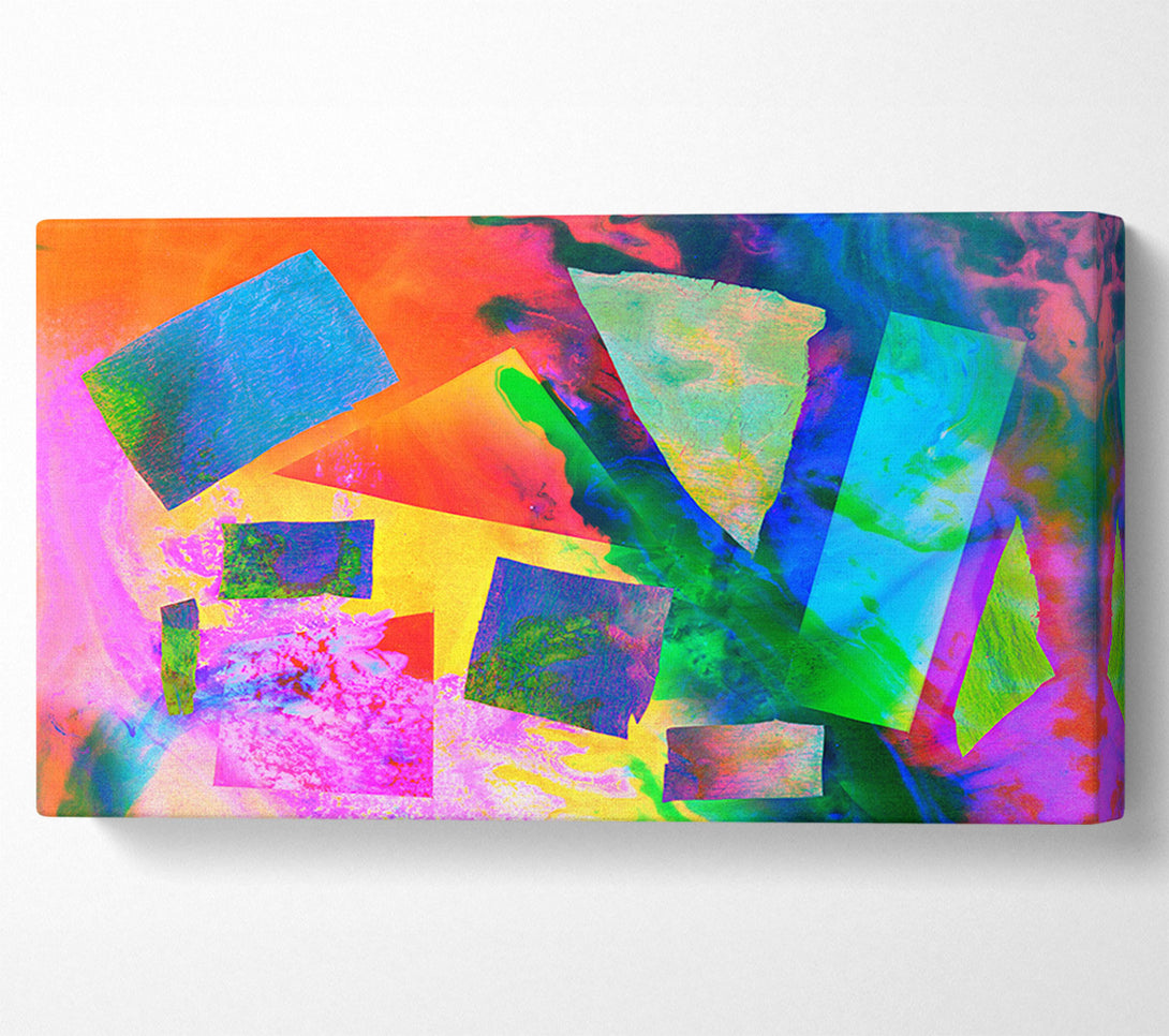  A Canvas Print of Neon Shapes In Paint Canvas Wall Art
