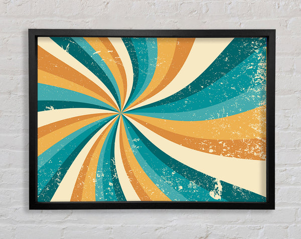 The Spiral Yellow And Blue Framed Print