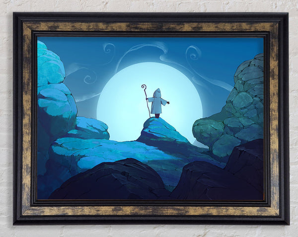 Wizard On The Mountain Top Framed Print