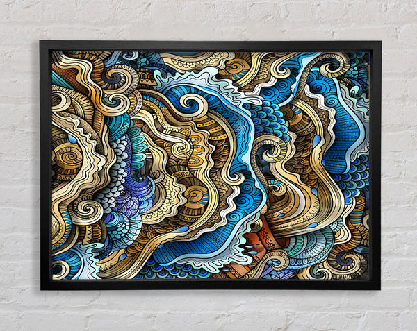 Ripples And Swirly Dots Framed Print