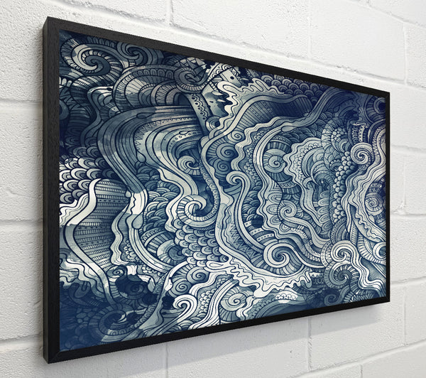 Ripples And Swirly Dots Blue