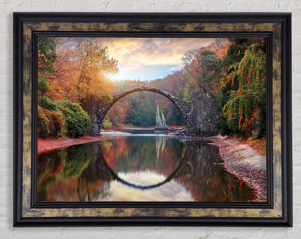 Semi Circle Bridge Over The River Framed Print