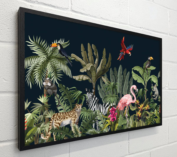 Jungle Paradise Animals Black