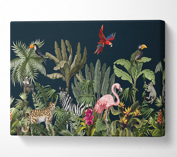 Jungle Paradise Animals Black