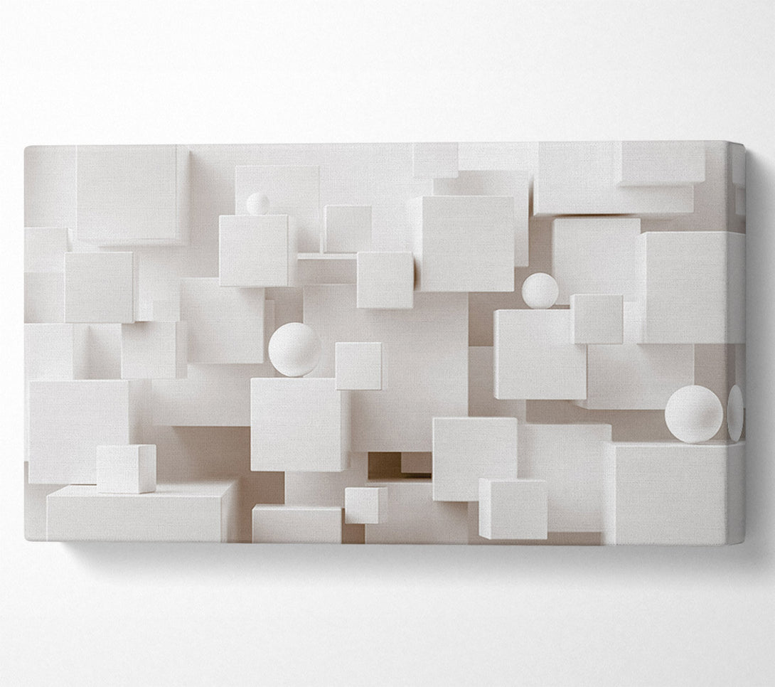  A Canvas Print of Cubes And Spheres White Canvas Print