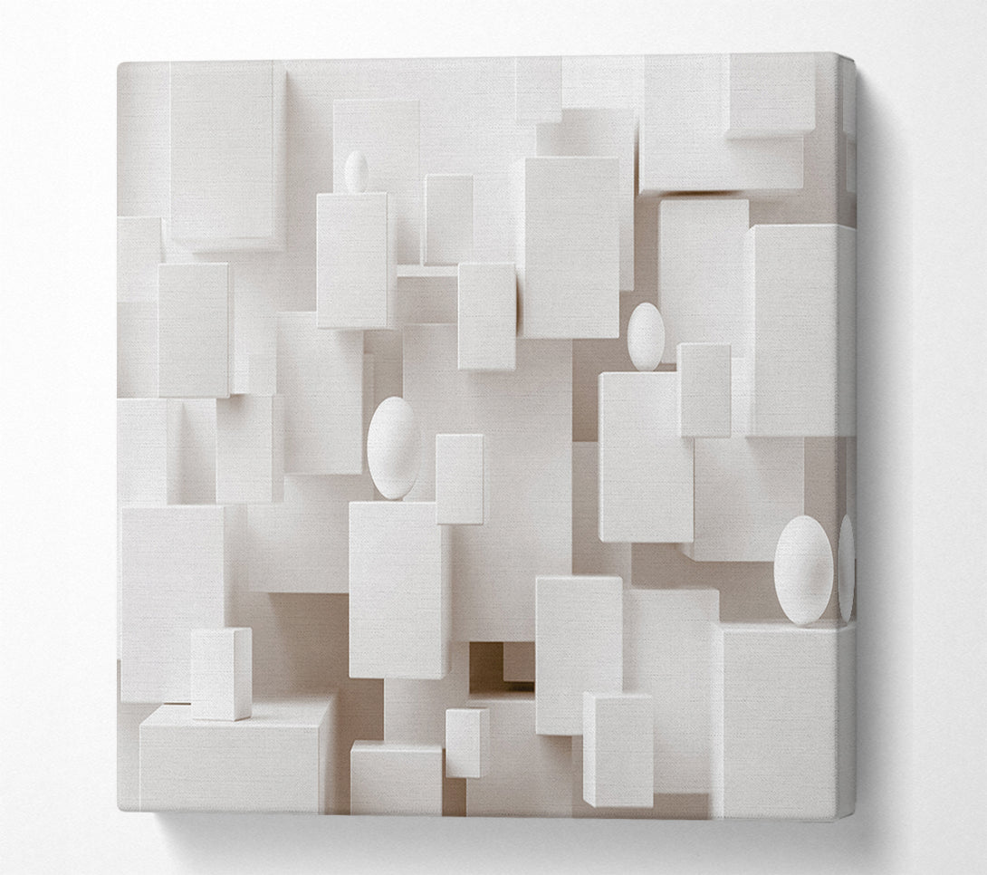  A Canvas Print of Cubes And Spheres White Canvas Print
