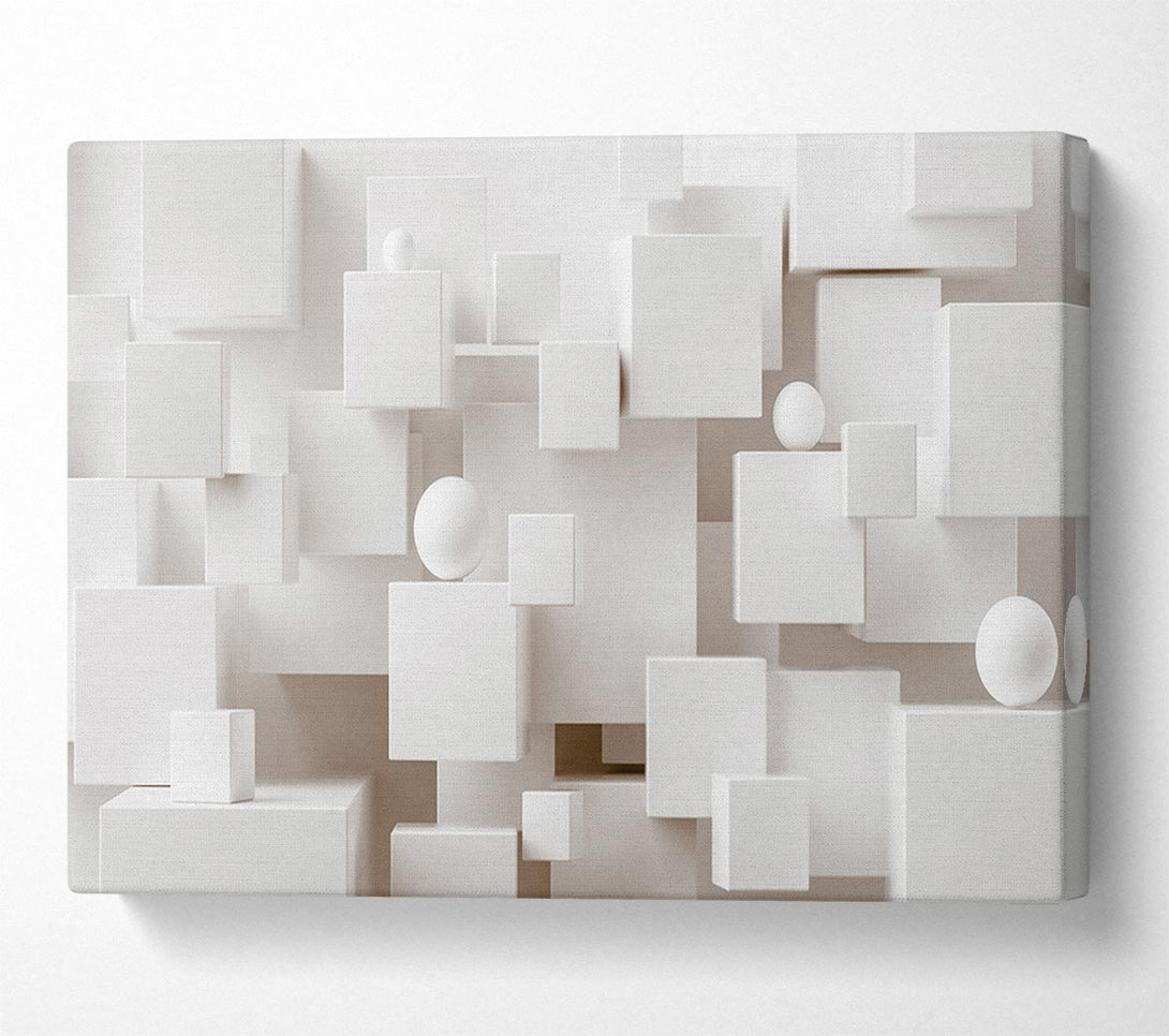  A Canvas Print of Cubes And Spheres White Canvas Print