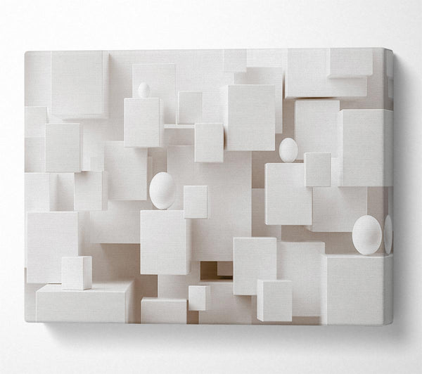  A Canvas Print of Cubes And Spheres White Canvas Print