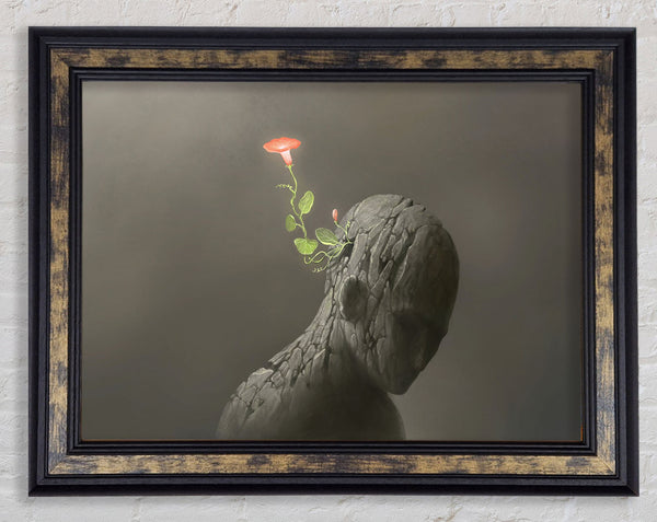 The Flower From The Concrete Man Framed Print