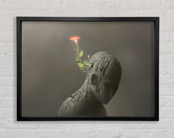 The Flower From The Concrete Man Framed Print