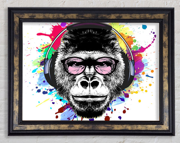 Gorilla Glasses Paint Splatter Framed Print