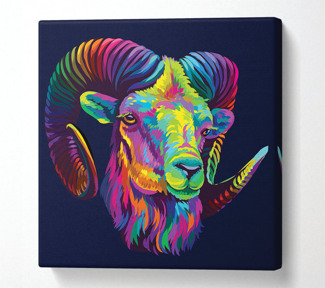  A Canvas Print of The Horned Goat Vibrant Canvas Art