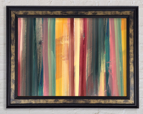 Vertical Colour Drop Lines Framed Print