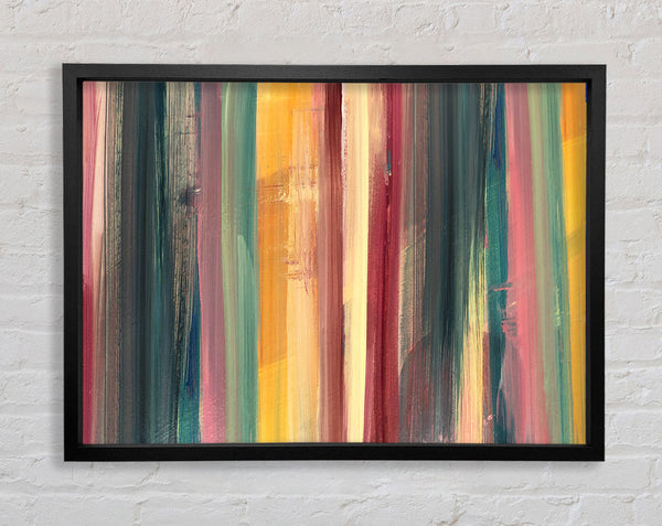 Vertical Colour Drop Lines Framed Print
