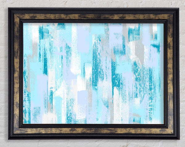 Winter Blue Vertical Paint Framed Print