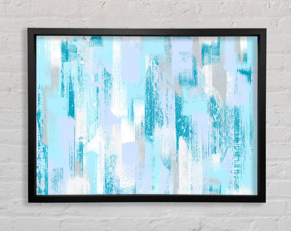 Winter Blue Vertical Paint Framed Print