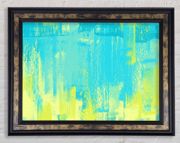 Vivid Blue Aqua Paint Framed Print