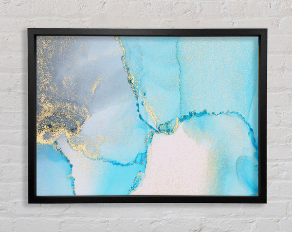 The Blue And Grey Glitter Framed Print