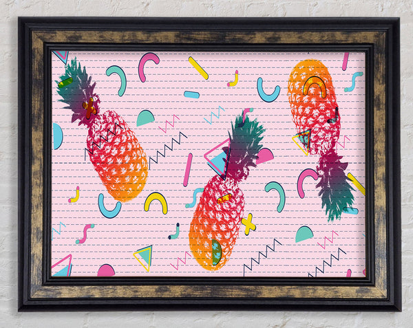 Pineapple Abstract Pattern Framed Print