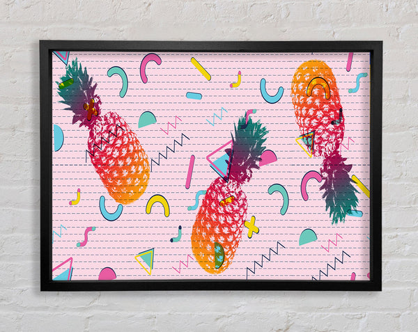 Pineapple Abstract Pattern Framed Print