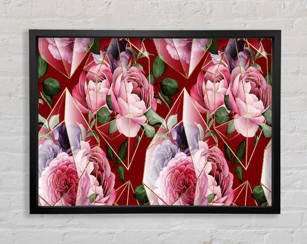 Triangulation Of Roses Framed Print