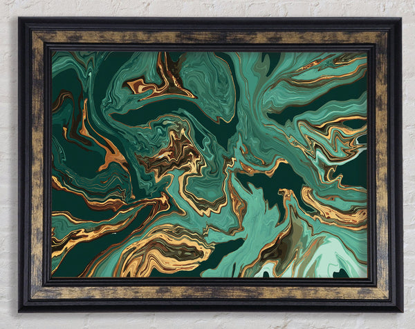 Green Fold To Gold Framed Print