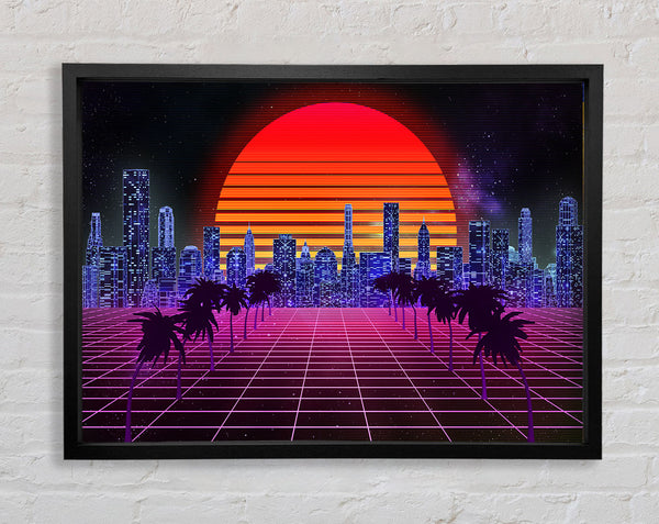 Sunshine City Retro Framed Print