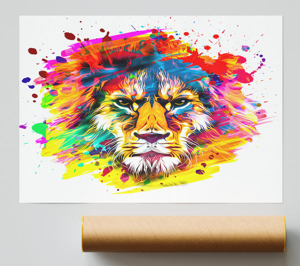 The Lion Splatter Giclee Print